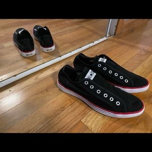 Rare canvas net slip on converse with foam soles